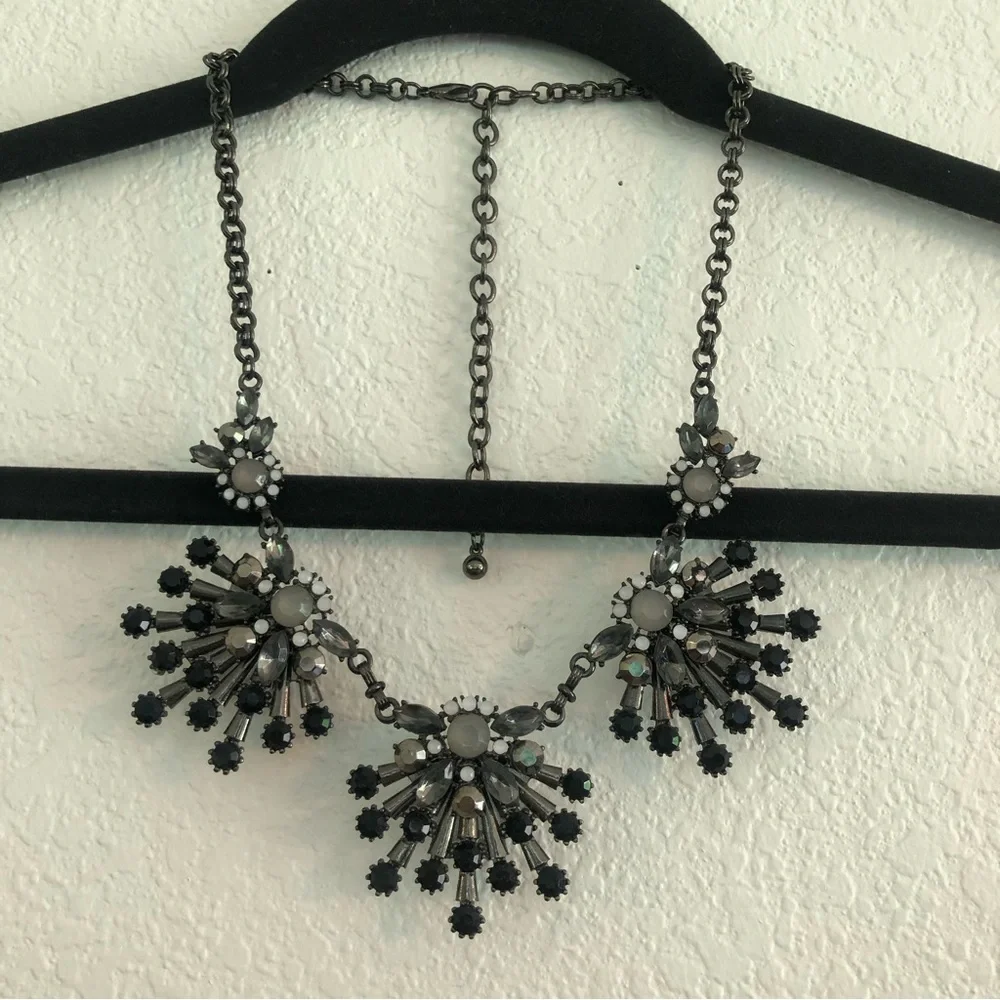 Torrid Hematite Starburst Gem Statement Necklace